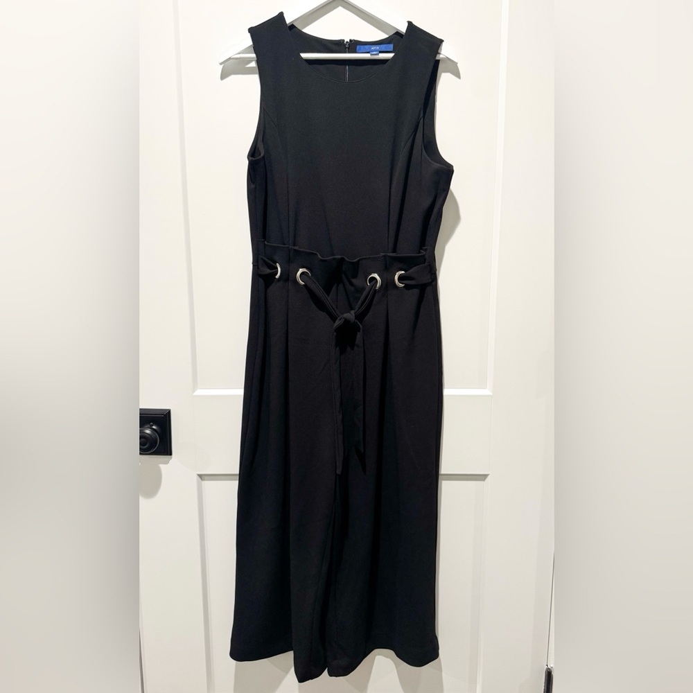 Black Sleeveless Jumpsuit Front Tie Waist size 14 - Picture 5 of 5
